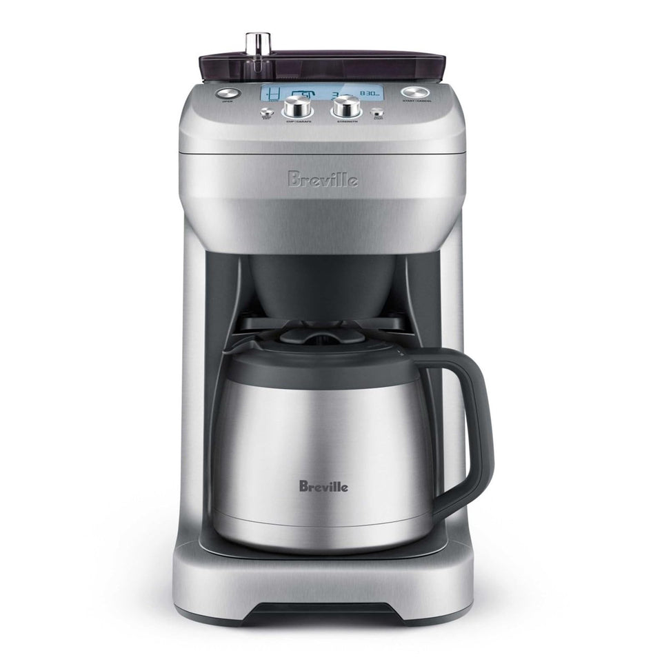 Breville BDC650BSS front view with integrated grinder for fresh, customizable coffee