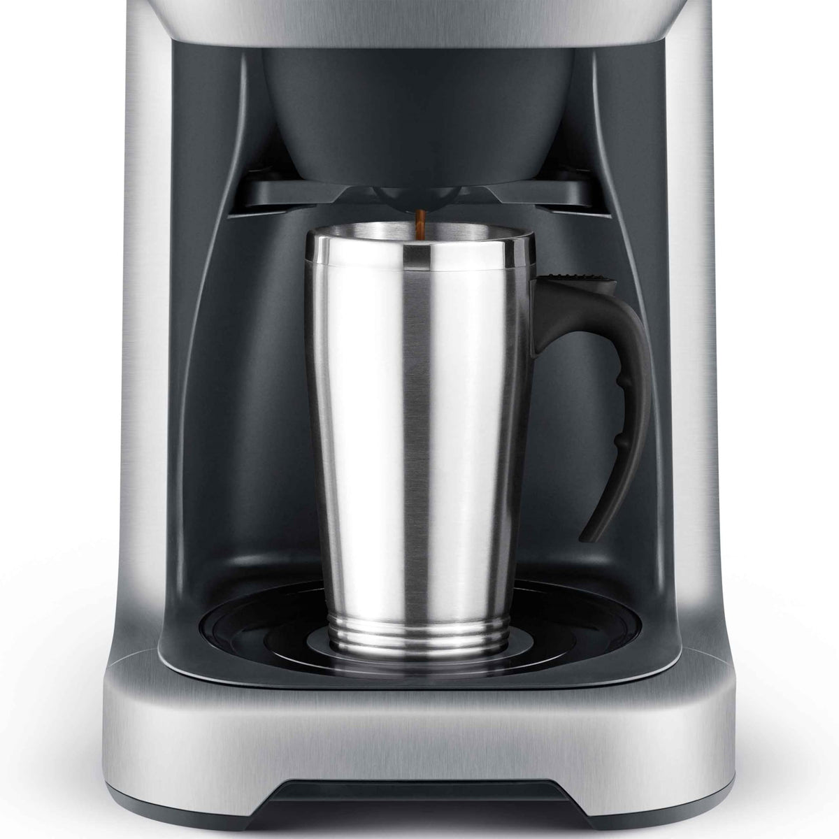 Breville BDC650BSS integrated grinder detail showing adjustable grind size