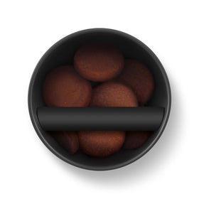 Breville BEA502BSS knock box supports up to 20 pucks for continuous use.