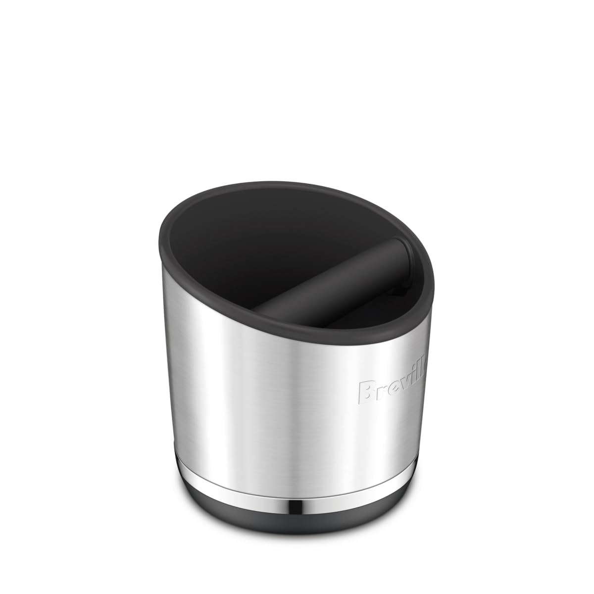 The Breville BEA502BSS knock box features a removable knock bar for easy cleaning.