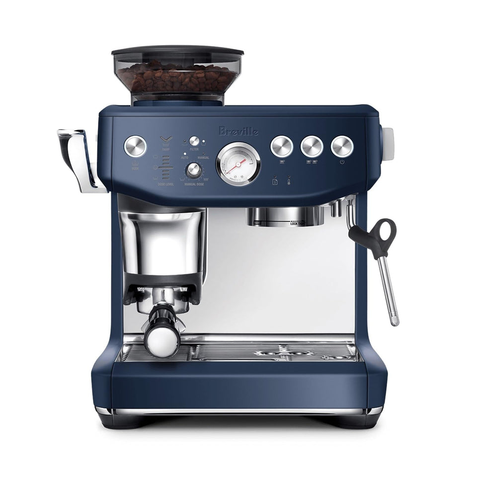 Breville BES876DBL impress puck system shown for consistent espresso puck formation