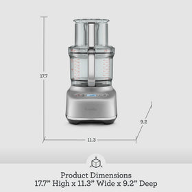 Breville BFP810 storage container keeps attachments organized.