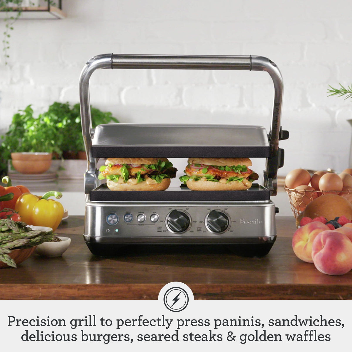Breville BGR700BSS 240-square-inch surface ideal for burgers steaks and eggs