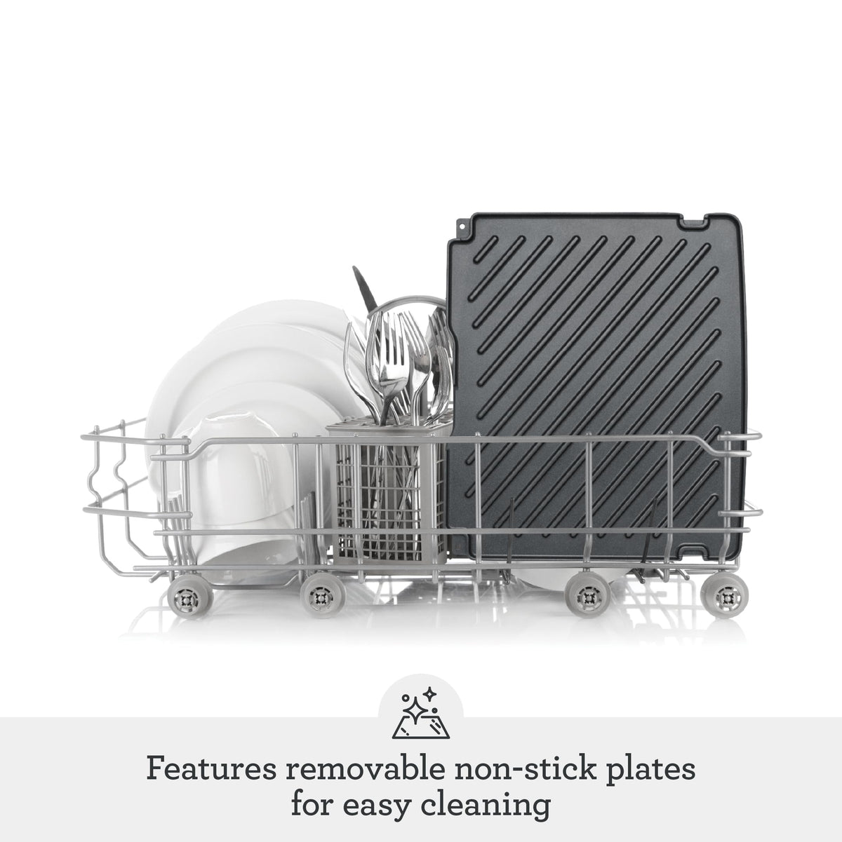 Breville BGR700BSS easy-clean non-stick plates simplify post-cook cleanup