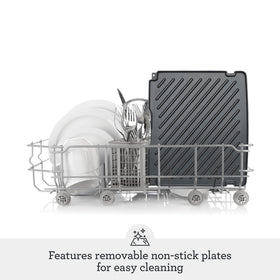 Breville BGR700BSS easy-clean non-stick plates simplify post-cook cleanup