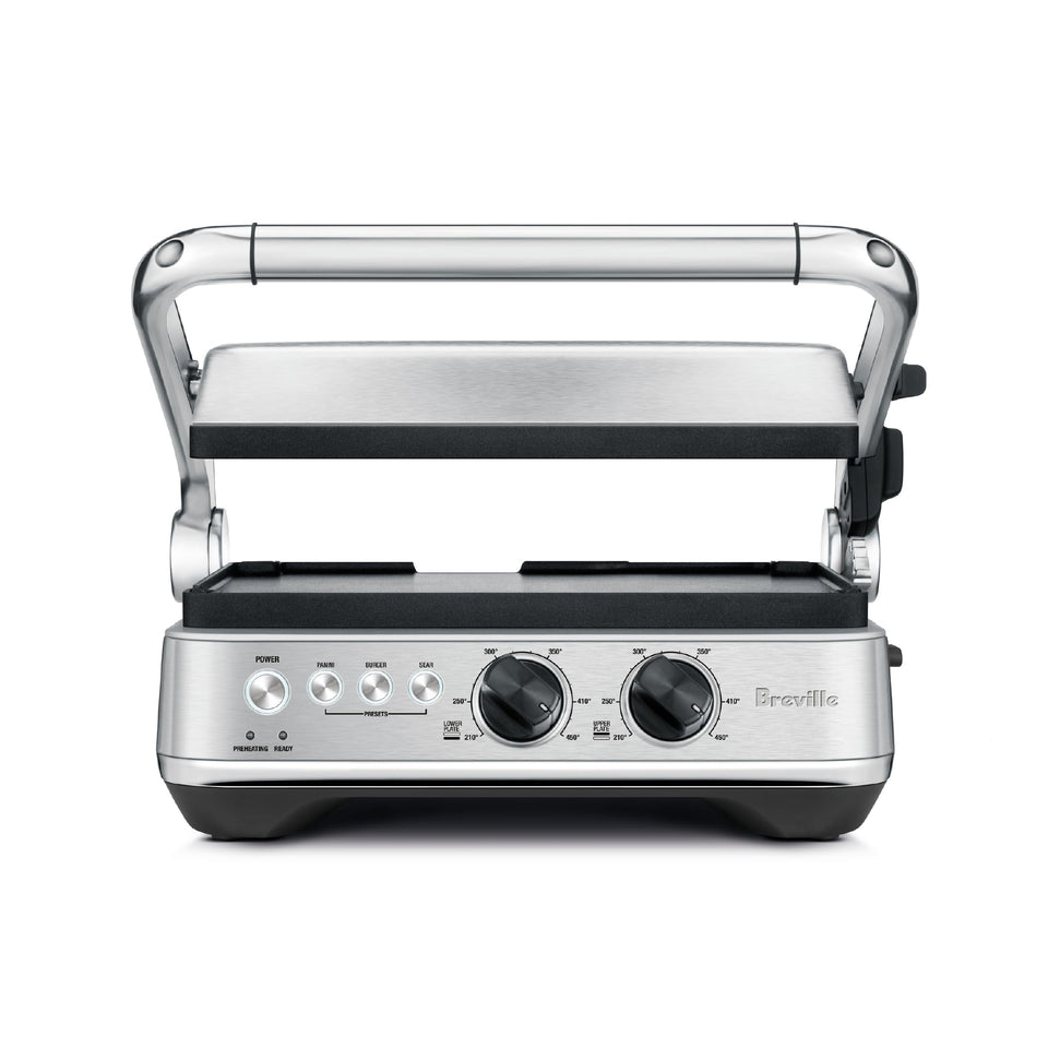 Breville BGR700BSS sear and press grill open-flat mode for versatile indoor grilling
