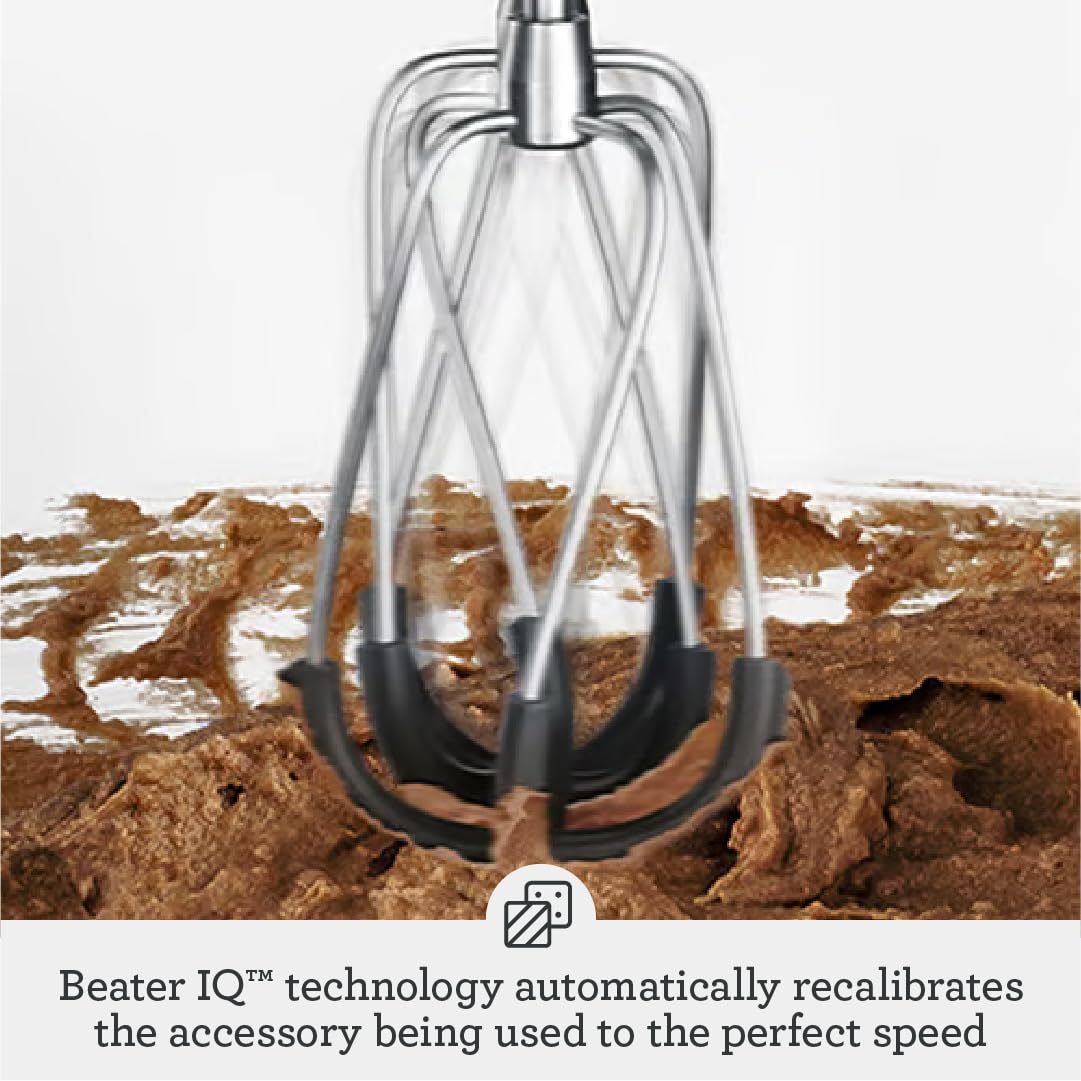Breville BHM800BTR Attachments include dough hooks and balloon whisks