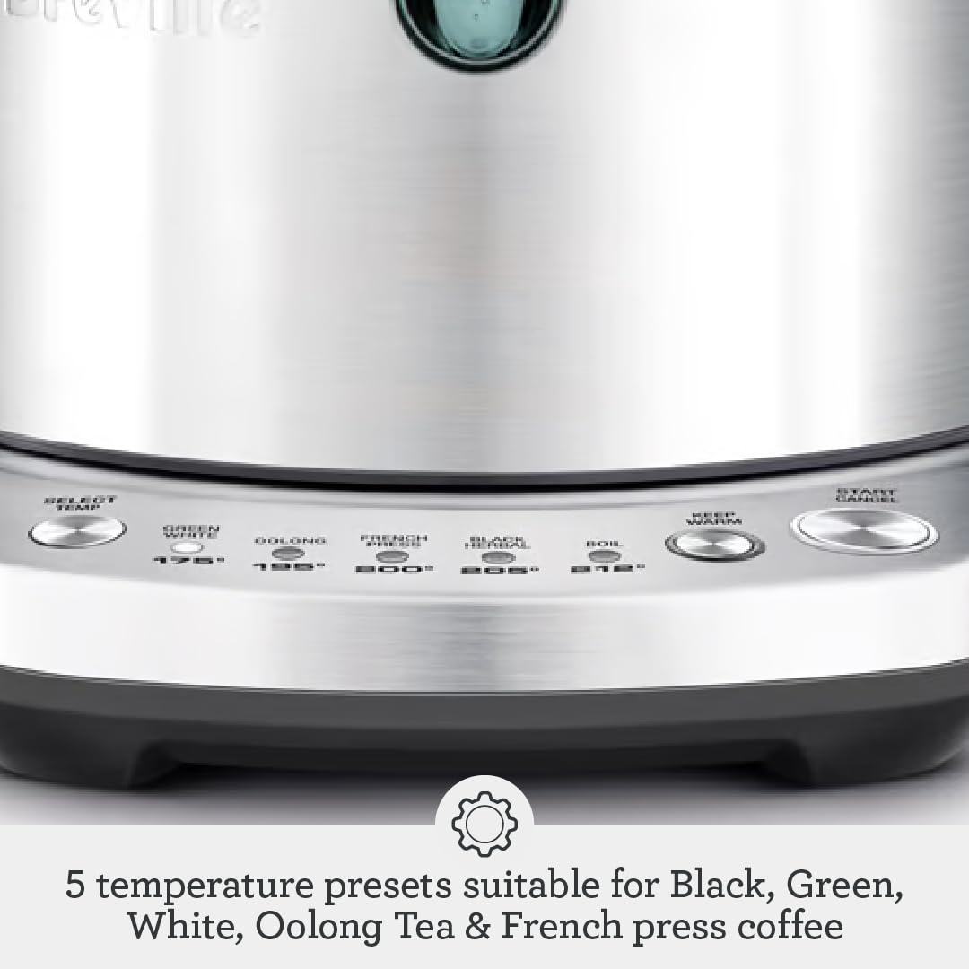 Breville BKE720BSS 57-ounce capacity kettle ready for multiple cups