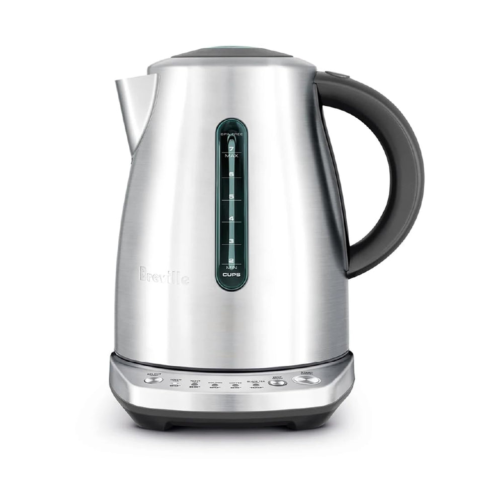 Breville BKE720BSS front view with five precise temperature settings for tea and coffee