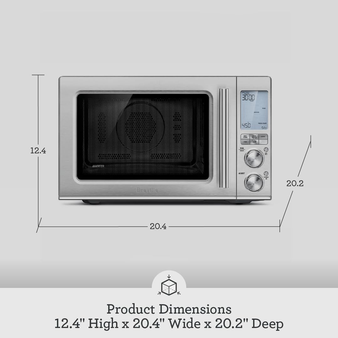 Breville BMO870BSS includes accessories like Combi Crisp Pan and Trivet for flexible cooking.