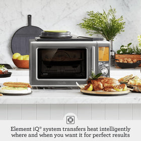 Breville BMO870BSS inside cavity highlights spacious cooking chamber for meals and snacks.