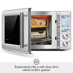 Breville BMO870BSS inverter microwave synchronizes power for even reheating and gentle defrosting.
