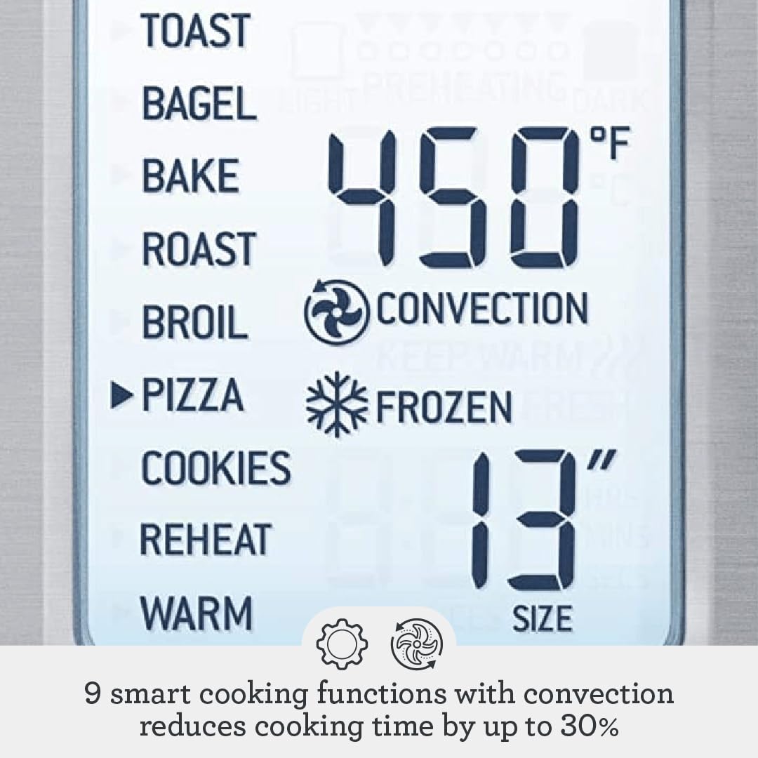 Breville BOV800XL accessories including baking pan, rack, and pizza pan