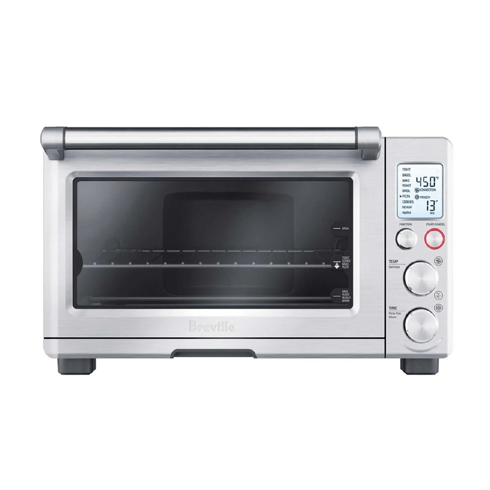 Breville BOV800XL front view of the countertop oven highlighting its compact silhouette