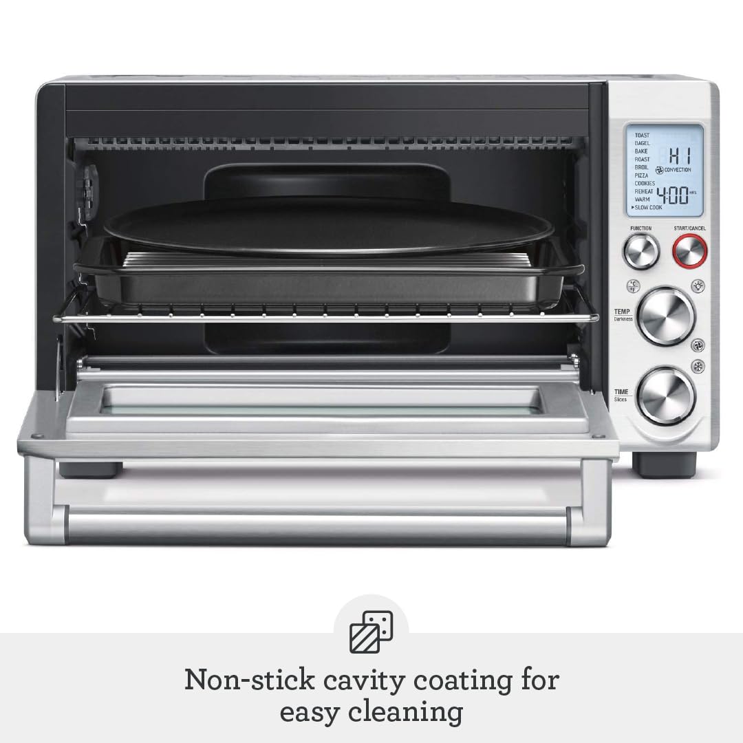 Breville includes rack, baking pan, broiling rack, and pizza pan with the oven.