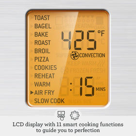 Breville BOV860BTR super convection speeds cooking with hotter air.