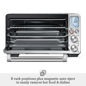 Breville BOV950BST app interface enables remote monitoring and guided recipes.