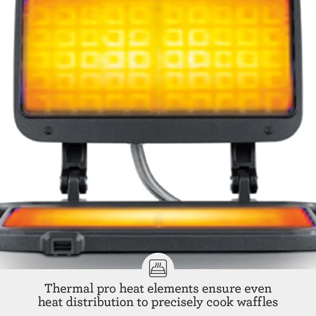 Breville BWM604BSS no-mess moat keeps counters clean during waffle making