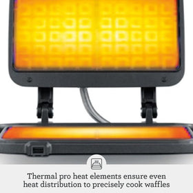 Breville BWM604BSS no-mess moat keeps counters clean during waffle making
