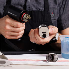 Compact integrated stand provides stable hands-free operation