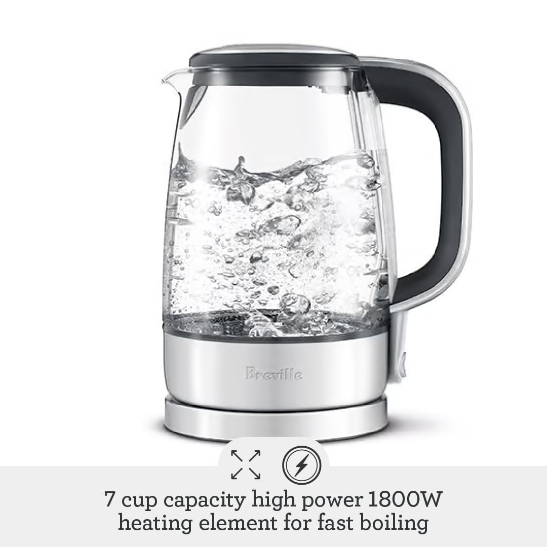 Breville Crystal Clear Kettle BKE595XL soft-opening lid for splash-free pouring