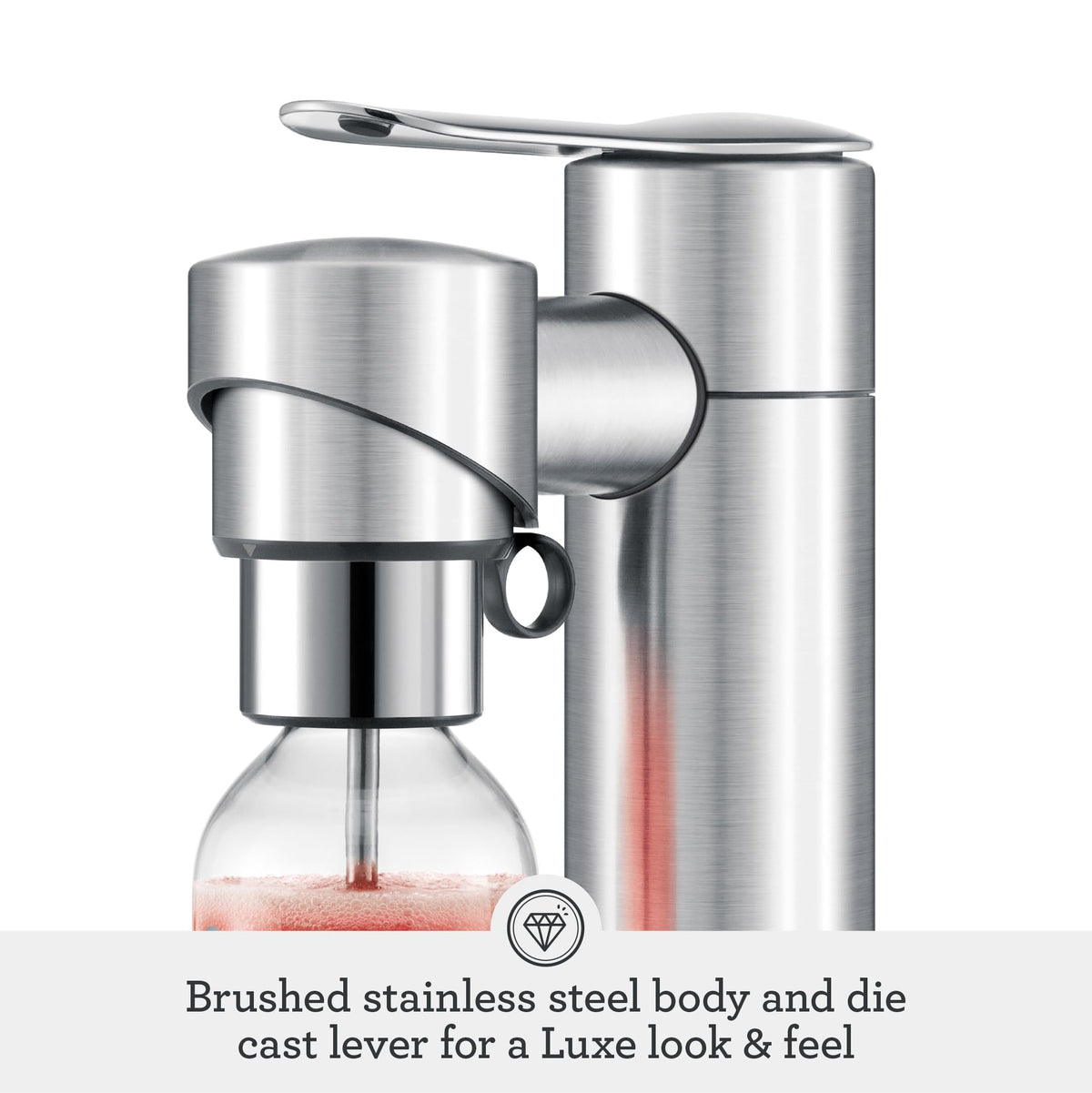 Breville InFizz fridge-side bottle ready for later gatherings.