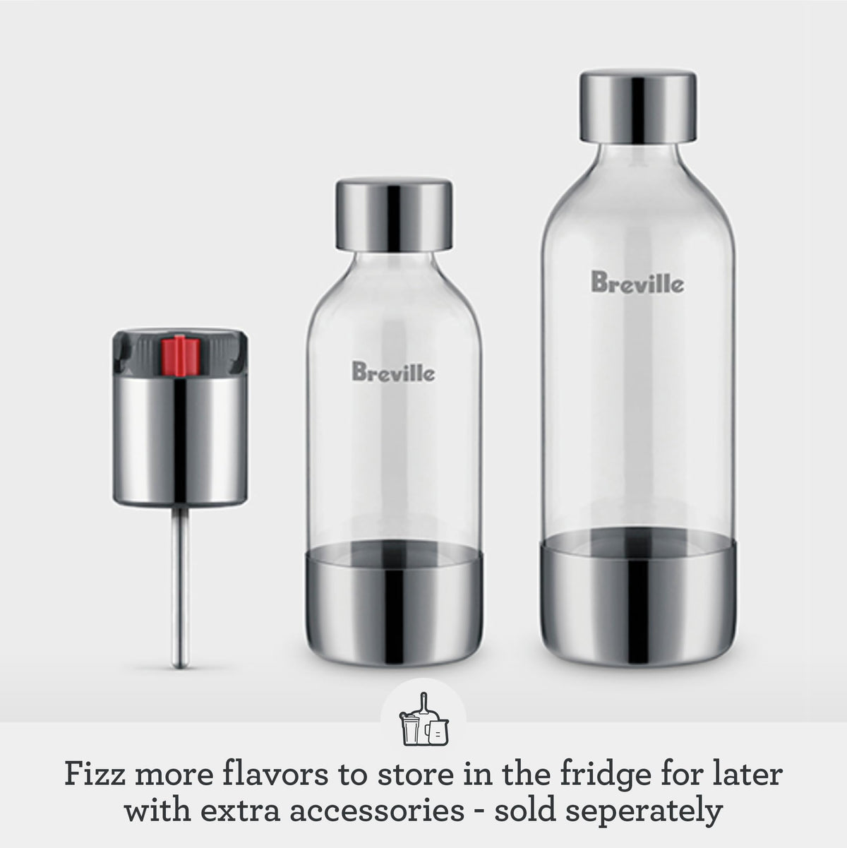 Breville InFizz magnetic drip tray keeps counters clean.