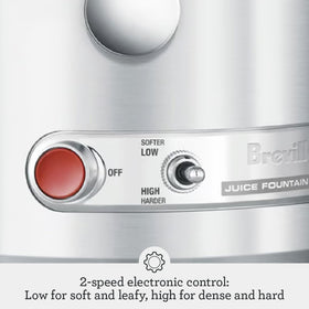 3-inch wide feed chute ready for whole fruits and vegetables