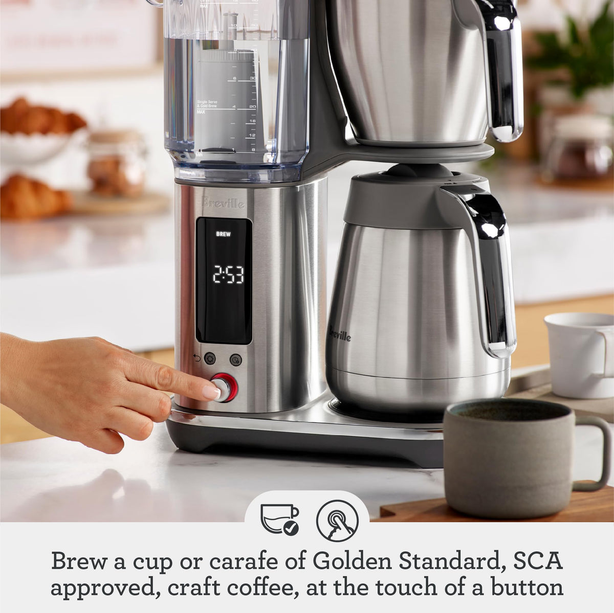 Breville Luxe Drip Coffee Machine cone-filter compatibility preserves fruity notes.