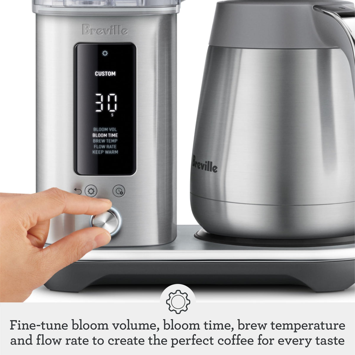 Breville Luxe Drip Coffee Machine custom brew profile saves preferences.