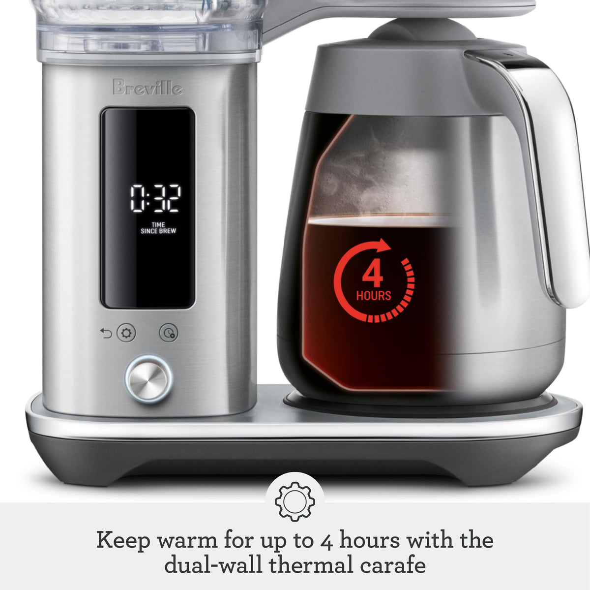 Breville Luxe Drip Coffee Machine delayed start enables ready mornings.