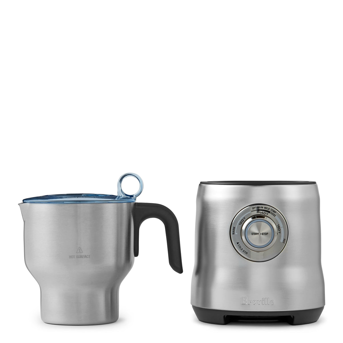 Breville Milk Café frother with induction heating delivers even heat for creamy milk