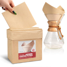 Brew Choice 100ct pre-folded filters pack front for easy restocking
