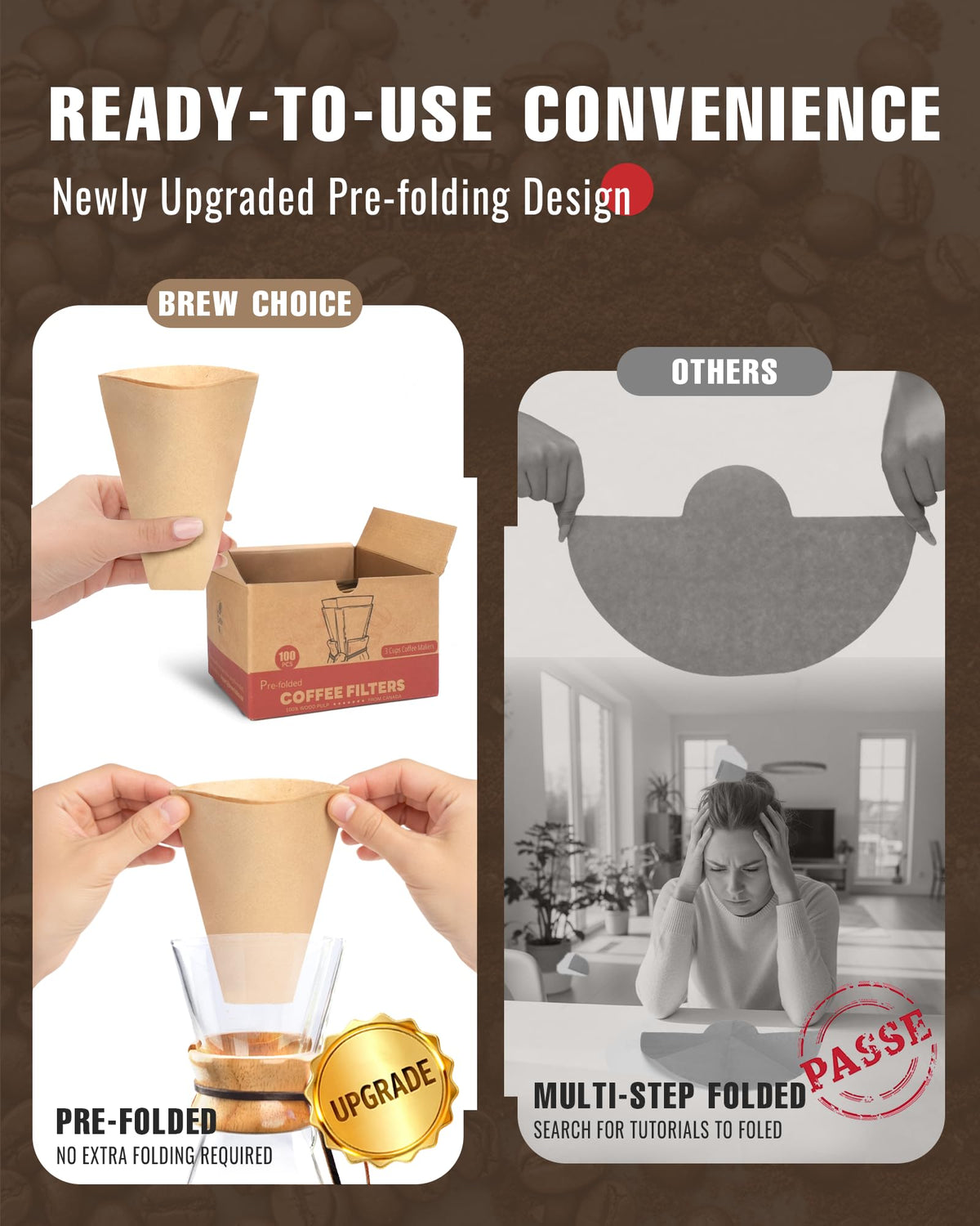 Brew Choice 30% thicker paper filter for better filtration