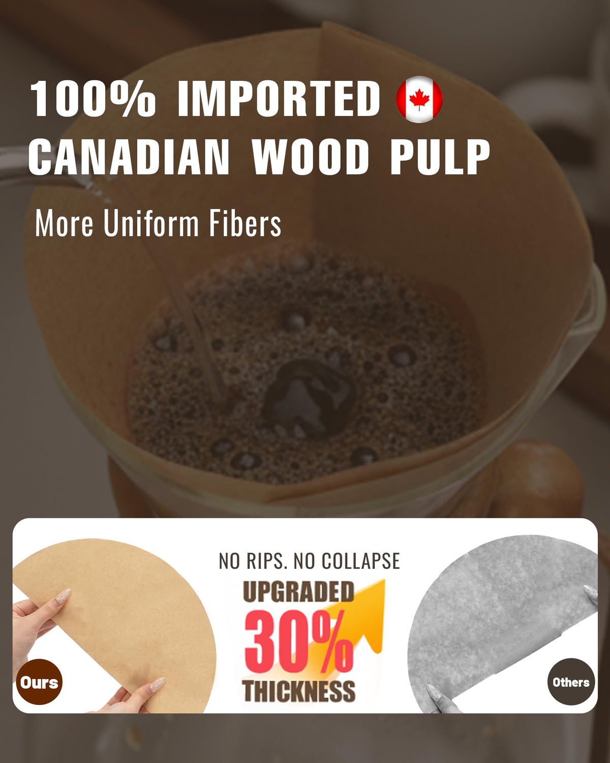 Brew Choice unbleached natural pulp filter, FSC-certified