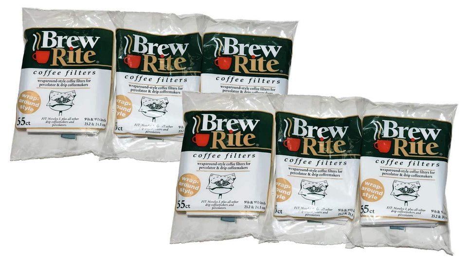 Brew Rite Rockline wraparound percolator filter close-up showing crepe texture for cleaner taste