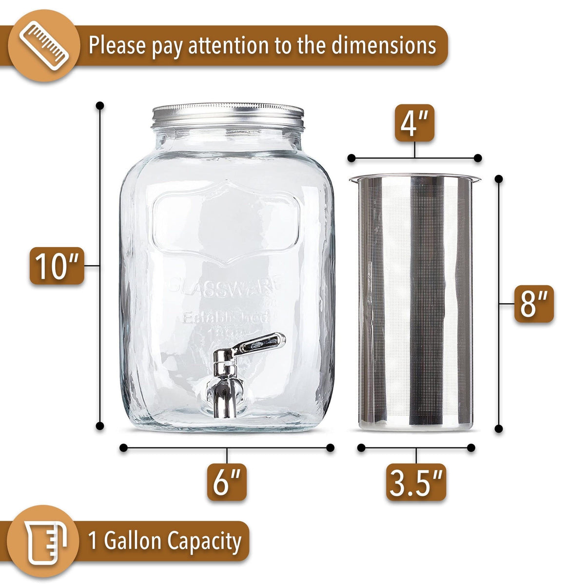 Brew To A Tea BTaT glass body with embossed detailing for a sleek kitchen display