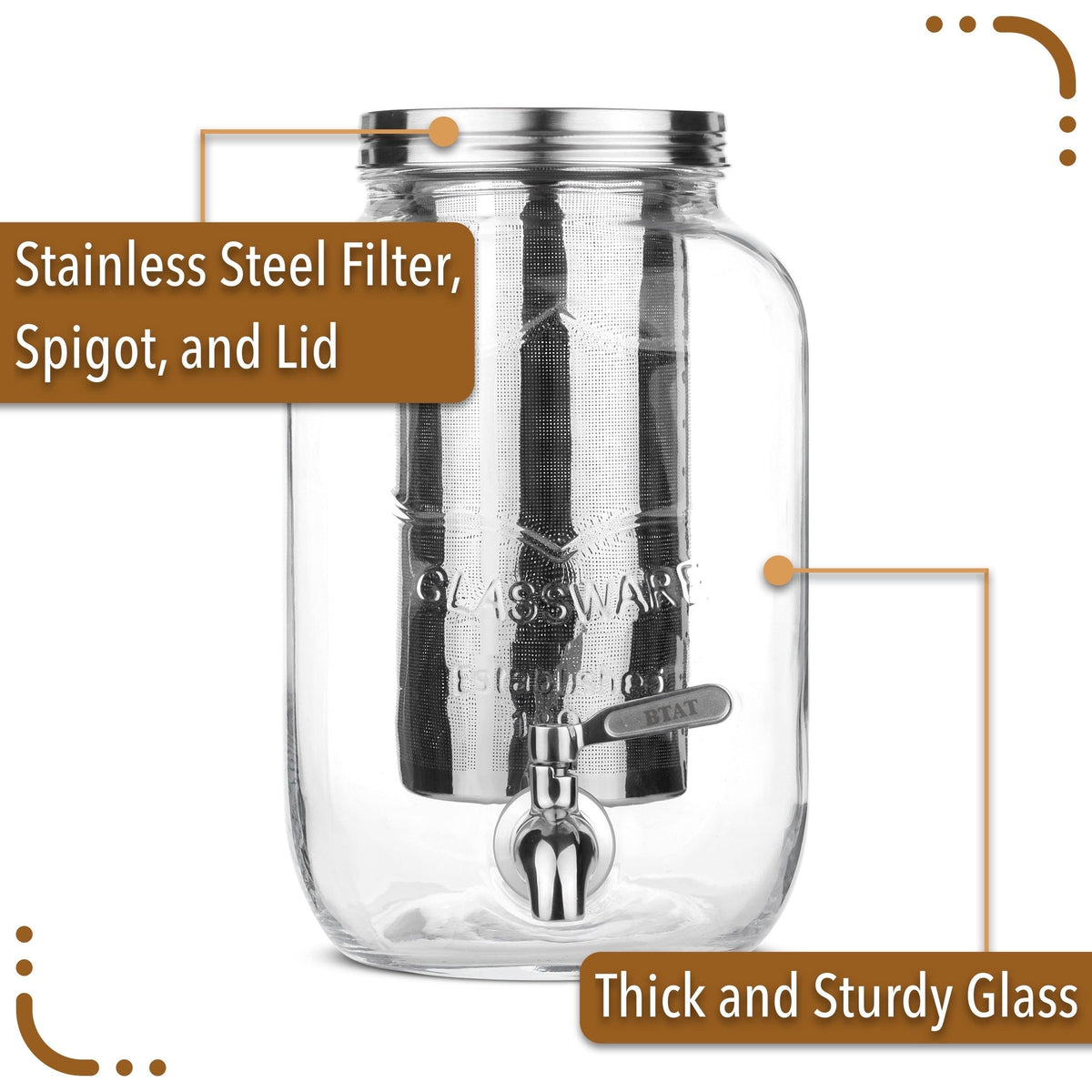 Brew To A Tea BTaT spigot pour for easy, leak-free servings