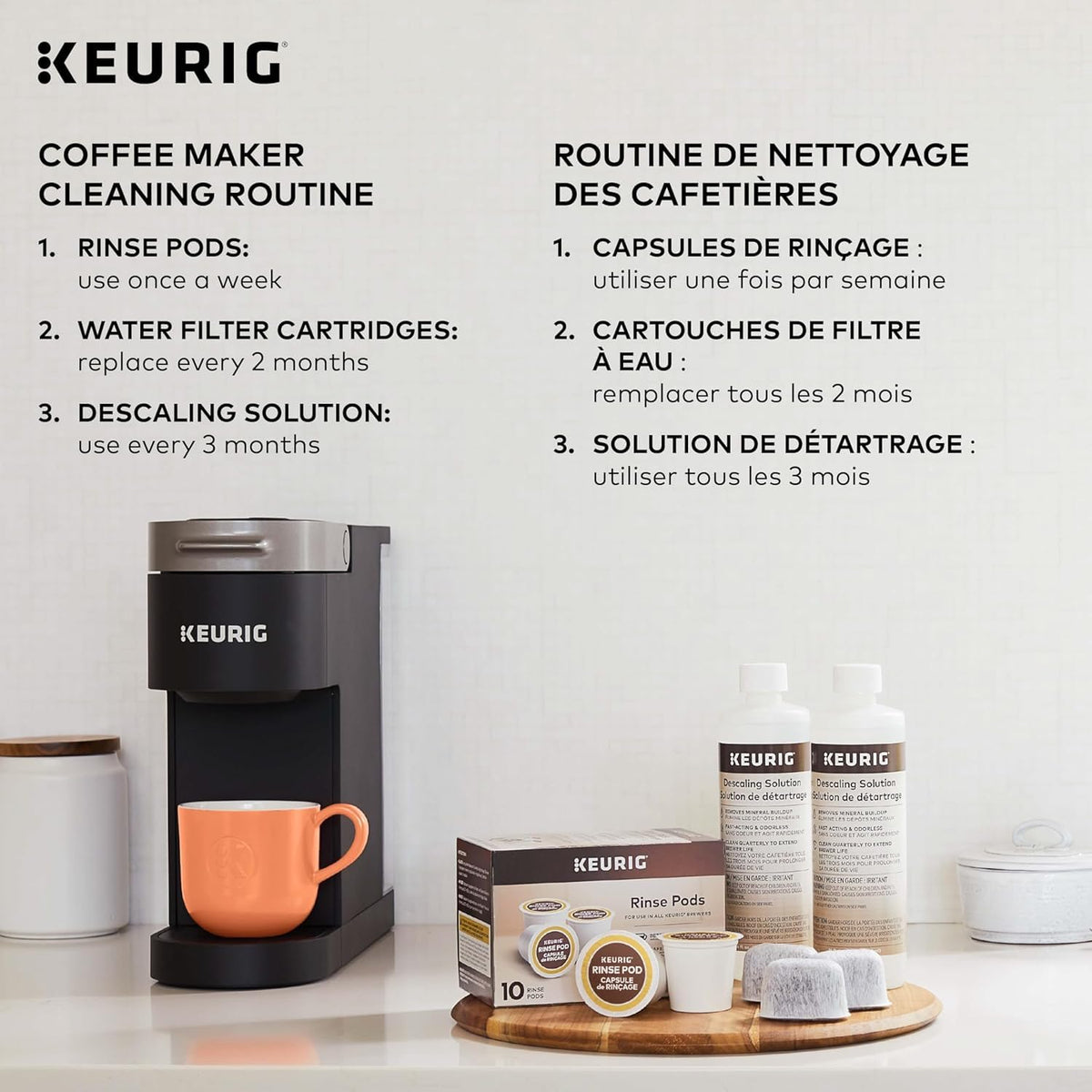 Brewed coffee with filtered water highlights aroma and balance.
