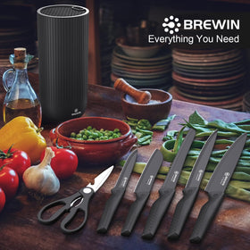 Brewin 8-inch chef knife ready for precise slicing.