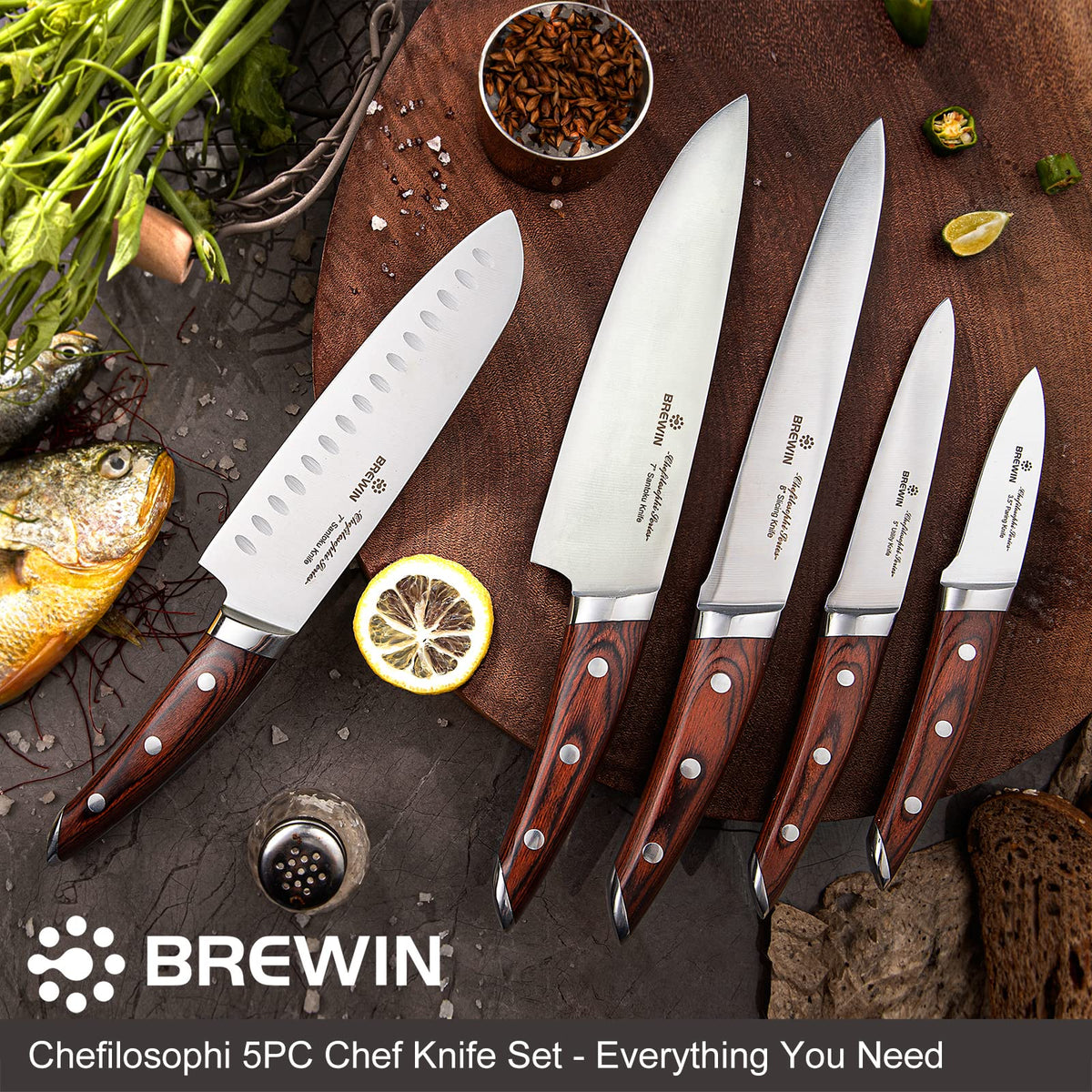 Brewin Chefilosophi stainless steel blade close-up showing rust resistance and long edge retention.