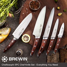 Brewin Chefilosophi stainless steel blade close-up showing rust resistance and long edge retention.