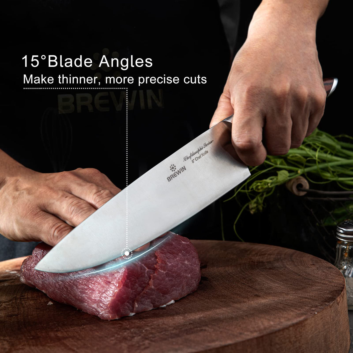 Brewin Chefilosophi handle detail reveals three reinforced anchors for lasting stability.