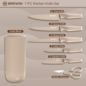 Brewin Knife Set santoku knife handles fine dicing with comfort.