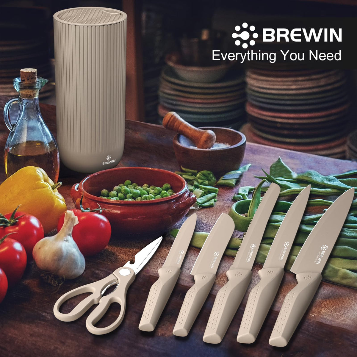 Brewin Knife Set slicing knife ideal for even meat and vegetable slices.