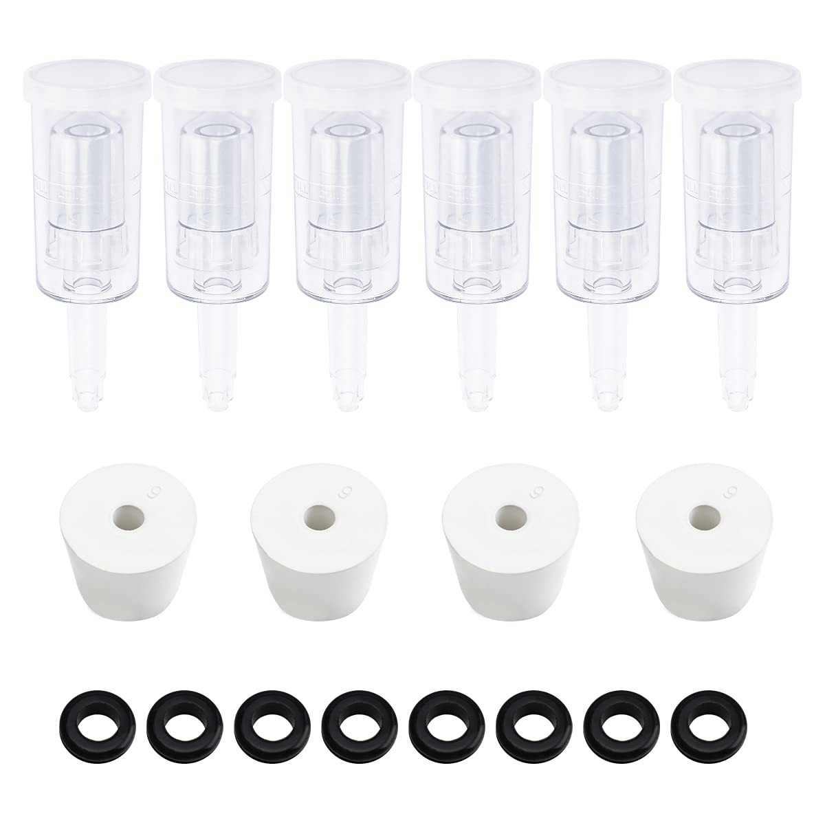 Brewland 6-pack airlock set beside a carboy for fermentation