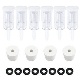 Brewland 6-pack airlock set beside a carboy for fermentation