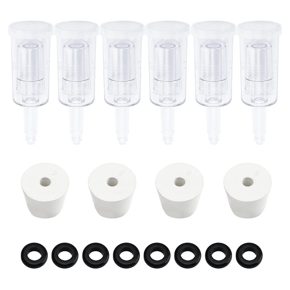Brewland 6-pack airlock set beside a carboy for fermentation