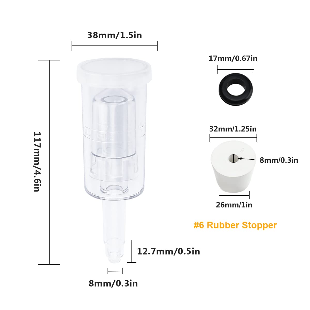 Brewland stopper and grommet close-up for a precise fit