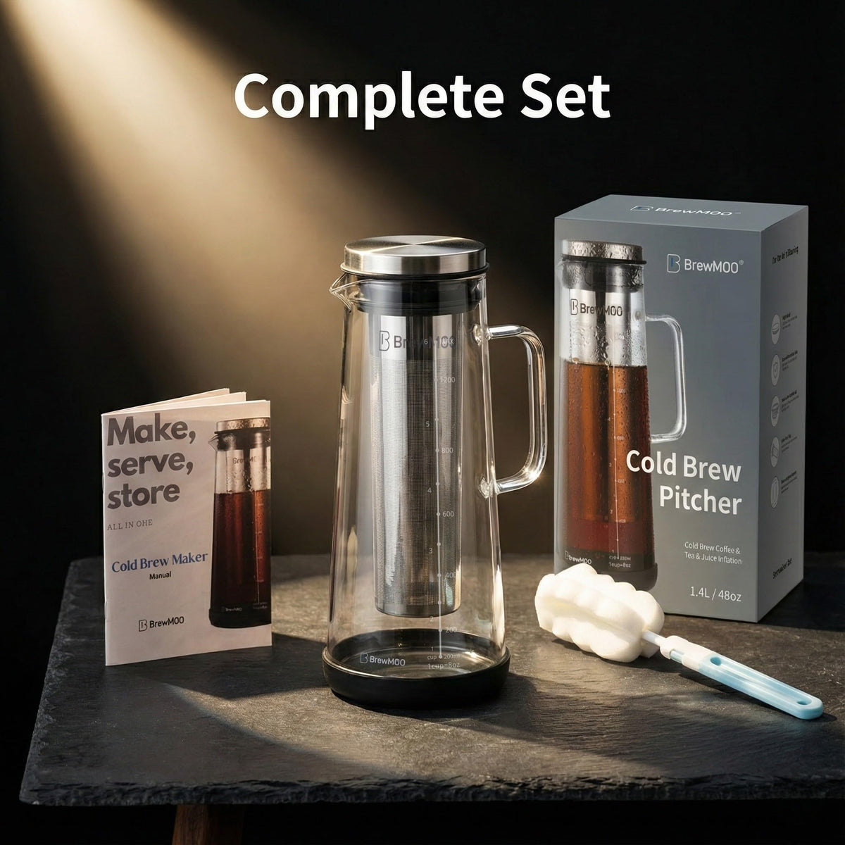 BrewMOO 1.4L capacity ready to serve several cups